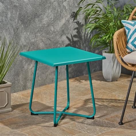 noble house alder square metal outdoor side table|noble house dining tables.